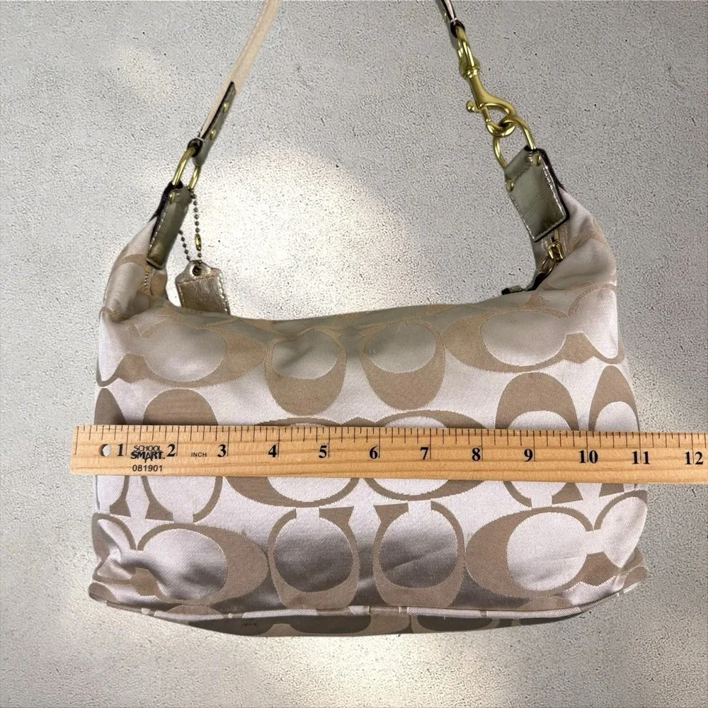 Y2K Coach F17586 Signature Hobo Bag Shoulder Purse Wallet Colorful Poppy Sateen‎
